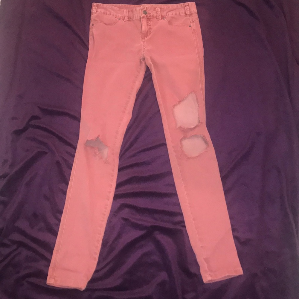 Free People - Pink Ripped Jeans